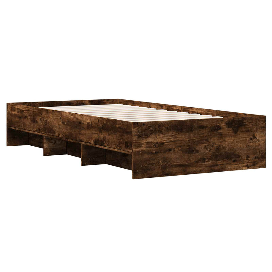 Bedframe met plank Gerookt eiken 80 x 200 cm Bewerkt hout
