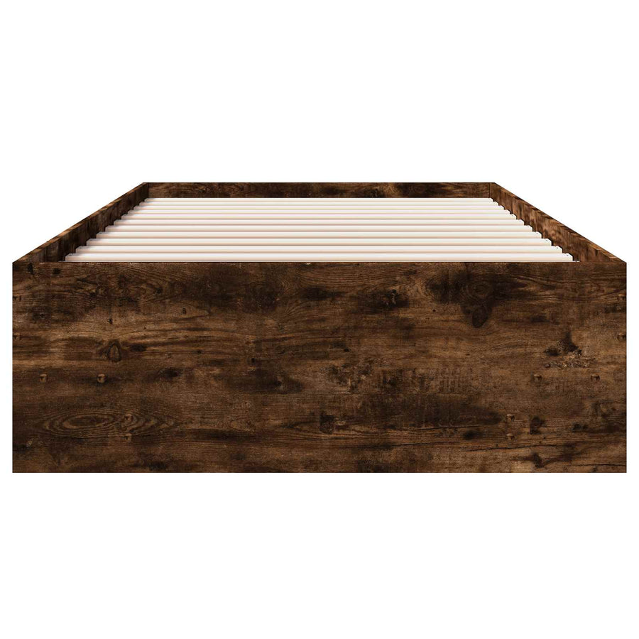 Bedframe met plank Gerookt eiken 80 x 200 cm Bewerkt hout