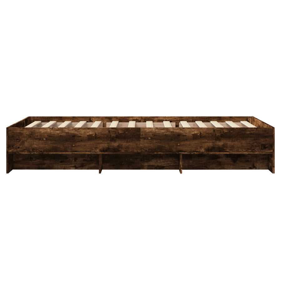 Bedframe met plank Gerookt eiken 80 x 200 cm Bewerkt hout