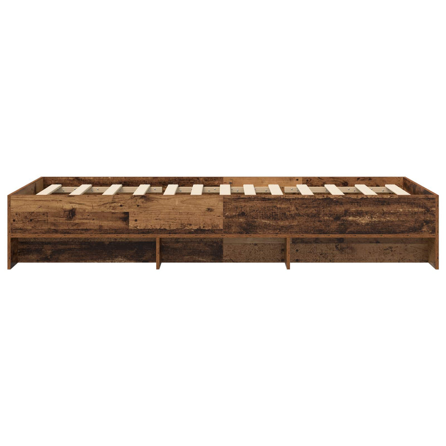 Bedframe met plank met opslag Oud hout 80 x 200 cm Bewerkt hout