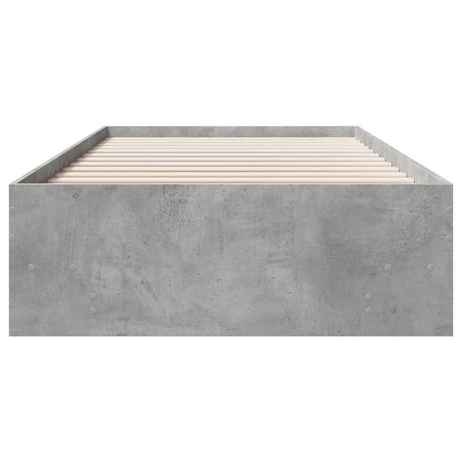 Bedframe met plank Betongrijs 80 x 200 cm Bewerkt hout