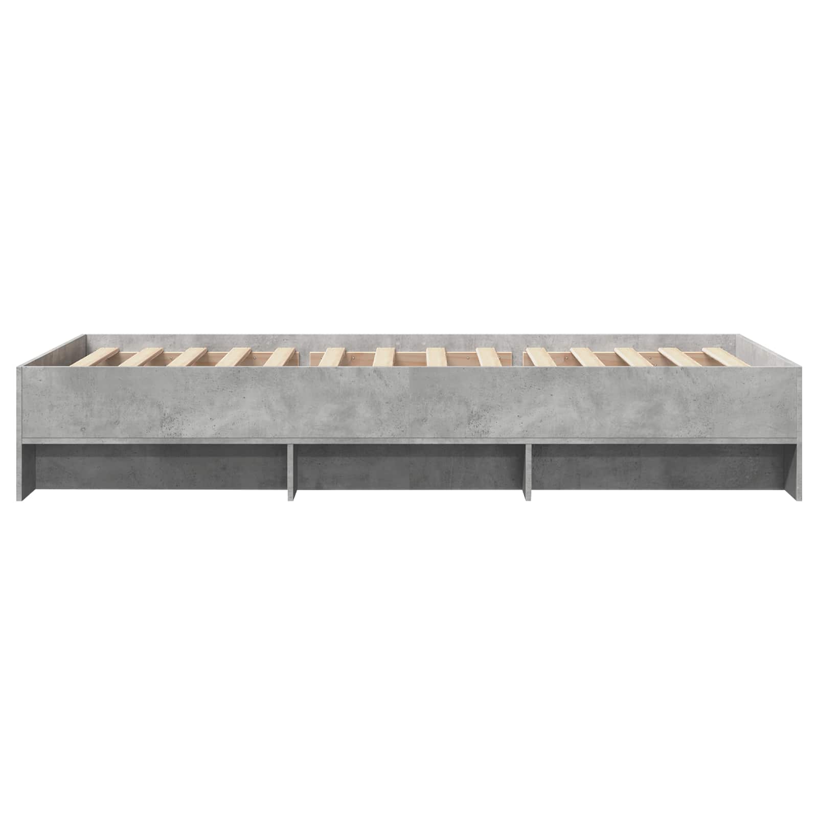 Bedframe met plank Betongrijs 80 x 200 cm Bewerkt hout