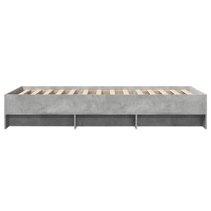 Bedframe met plank Betongrijs 80 x 200 cm Bewerkt hout