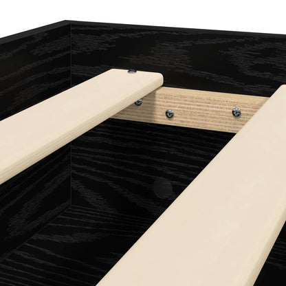 Bedframe met plank Zwart eiken 80 x 200 cm Bewerkt hout