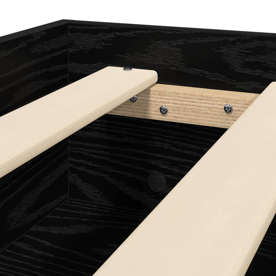 Bedframe met plank Zwart eiken 80 x 200 cm Bewerkt hout