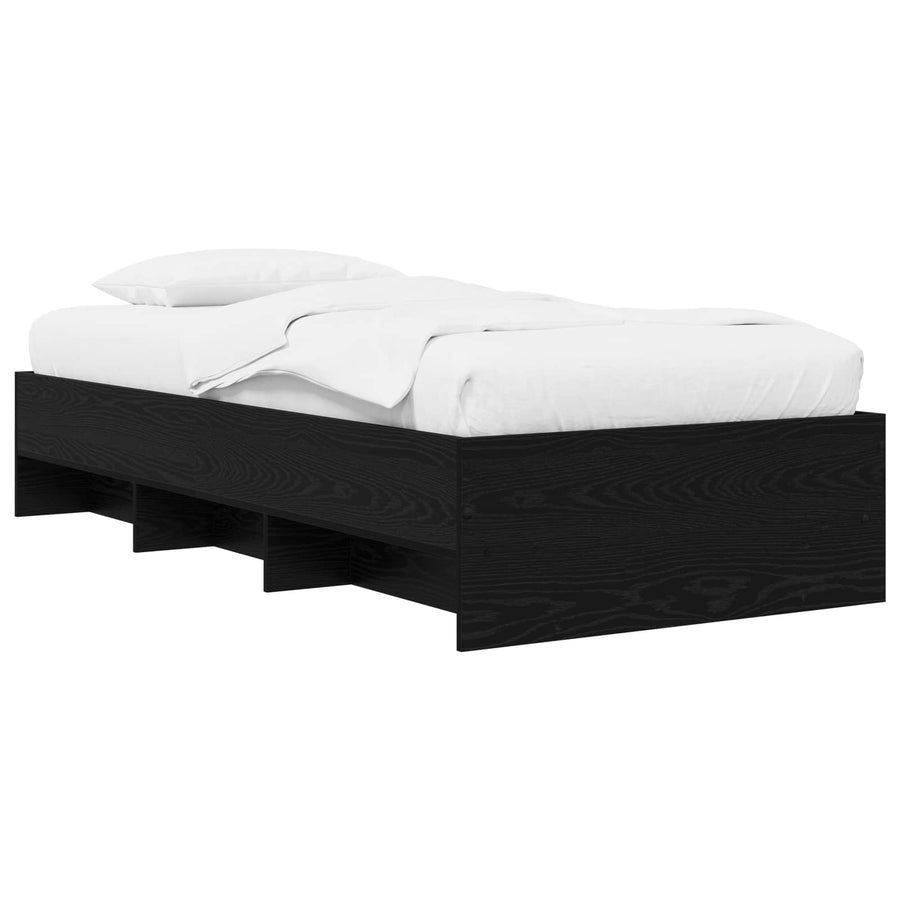 Bedframe met plank Zwart eiken 80 x 200 cm Bewerkt hout