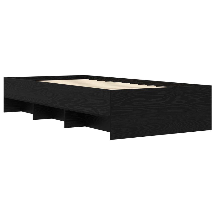 Bedframe met plank Zwart eiken 80 x 200 cm Bewerkt hout