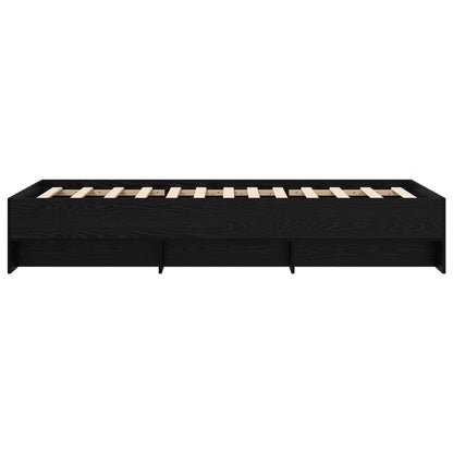 Bedframe met plank Zwart eiken 80 x 200 cm Bewerkt hout
