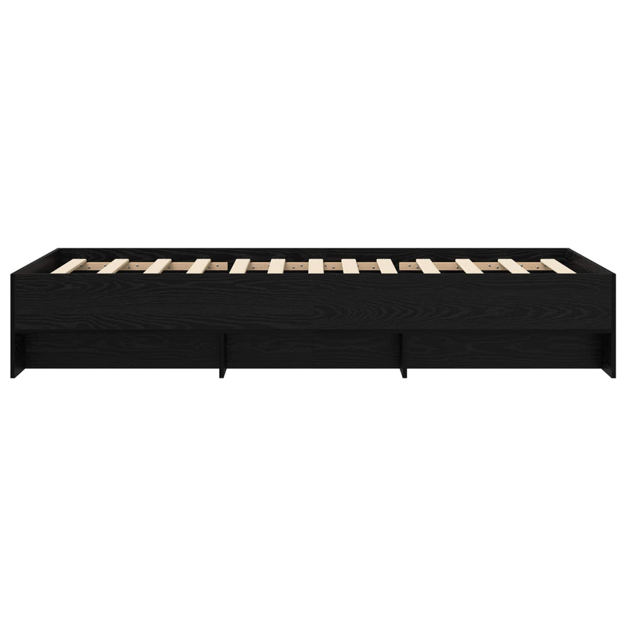 Bedframe met plank Zwart eiken 80 x 200 cm Bewerkt hout