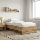 Bedframe met plank Artisanaal eiken 80 x 200 cm Bewerkt hout