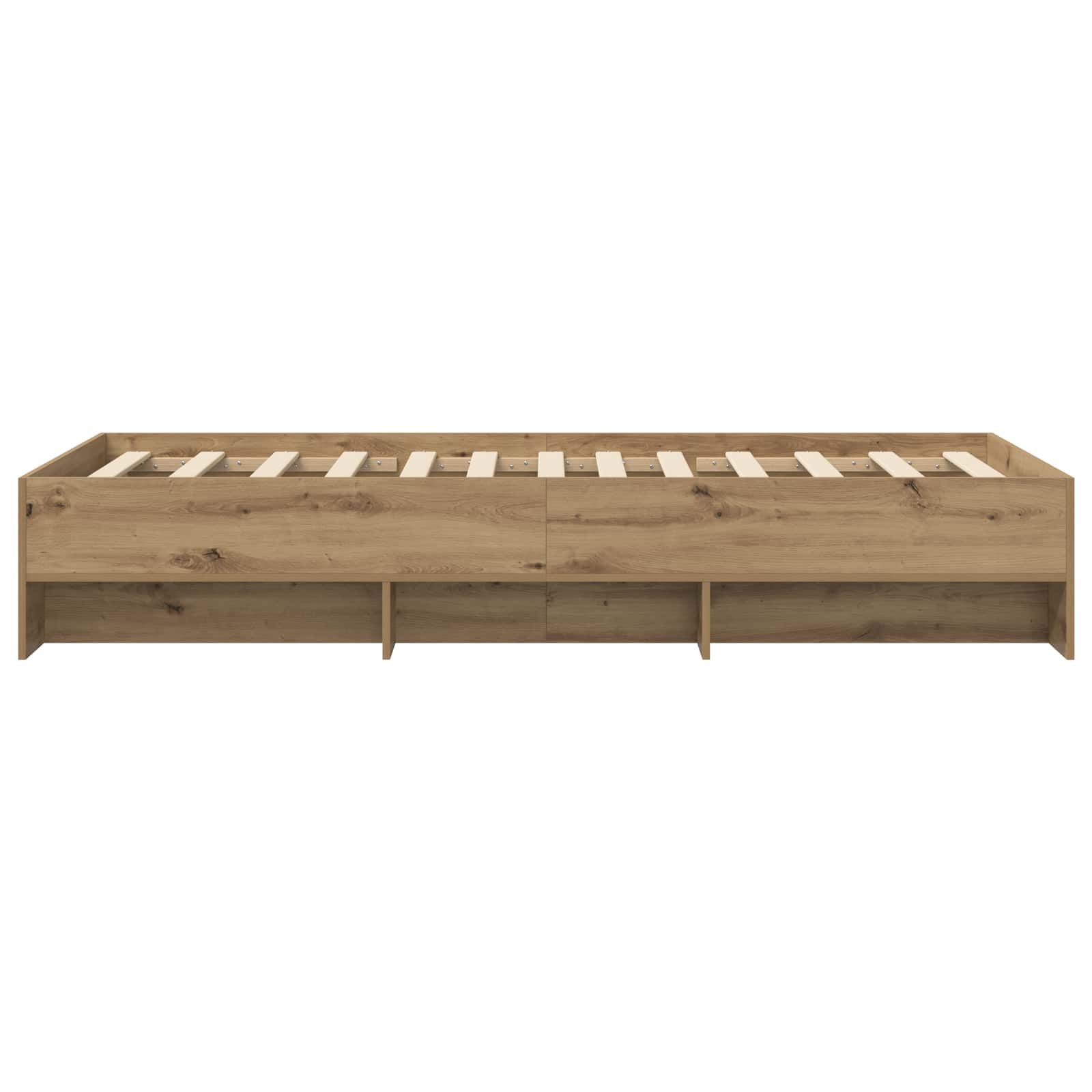 Bedframe met plank Artisanaal eiken 80 x 200 cm Bewerkt hout