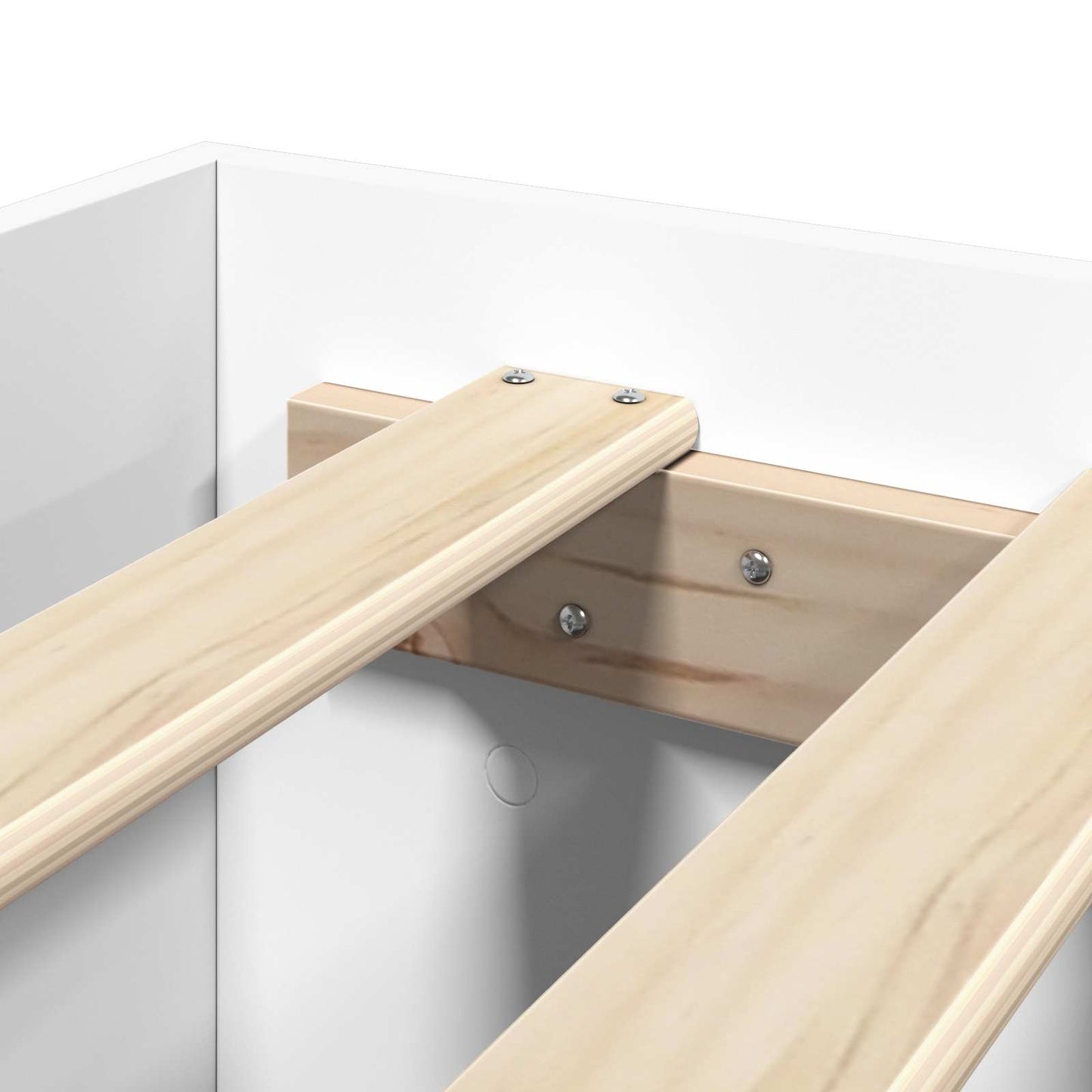 Bedframe met lade met hoofdeinde 2 st Wit Bewerkt hout