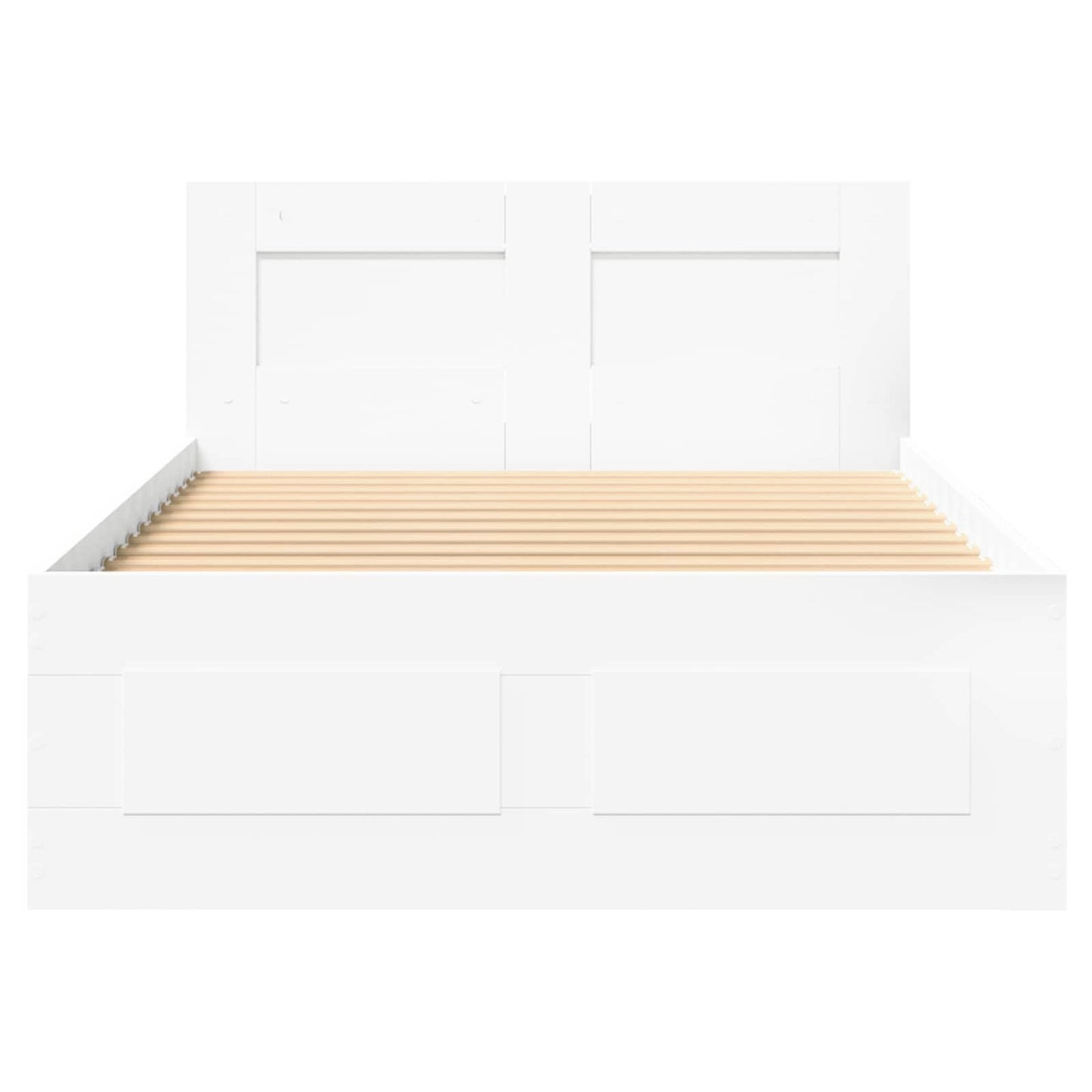 Bedframe met lade met hoofdeinde 2 st Wit Bewerkt hout