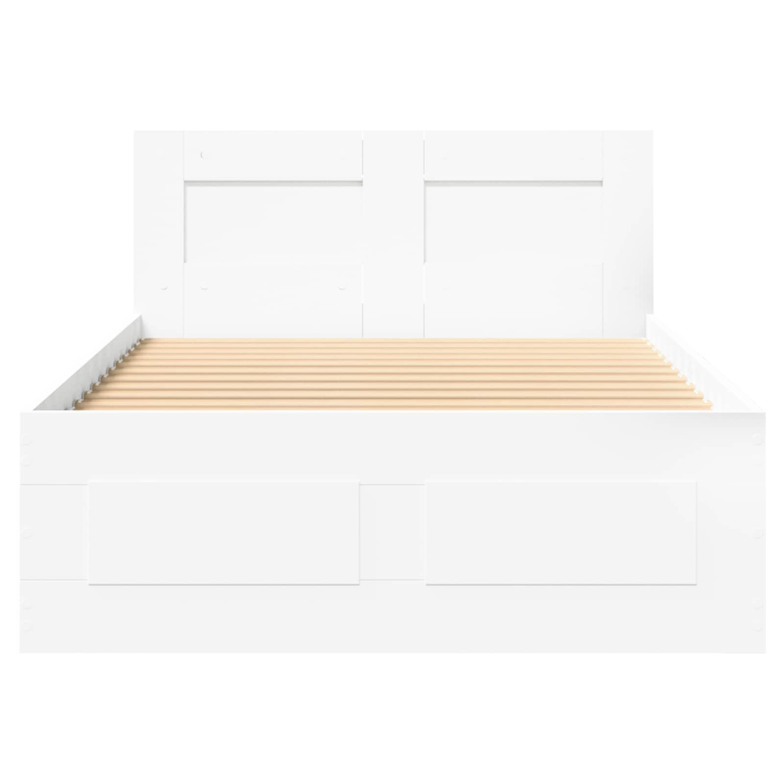 Bedframe met lade met hoofdeinde 2 st Wit Bewerkt hout
