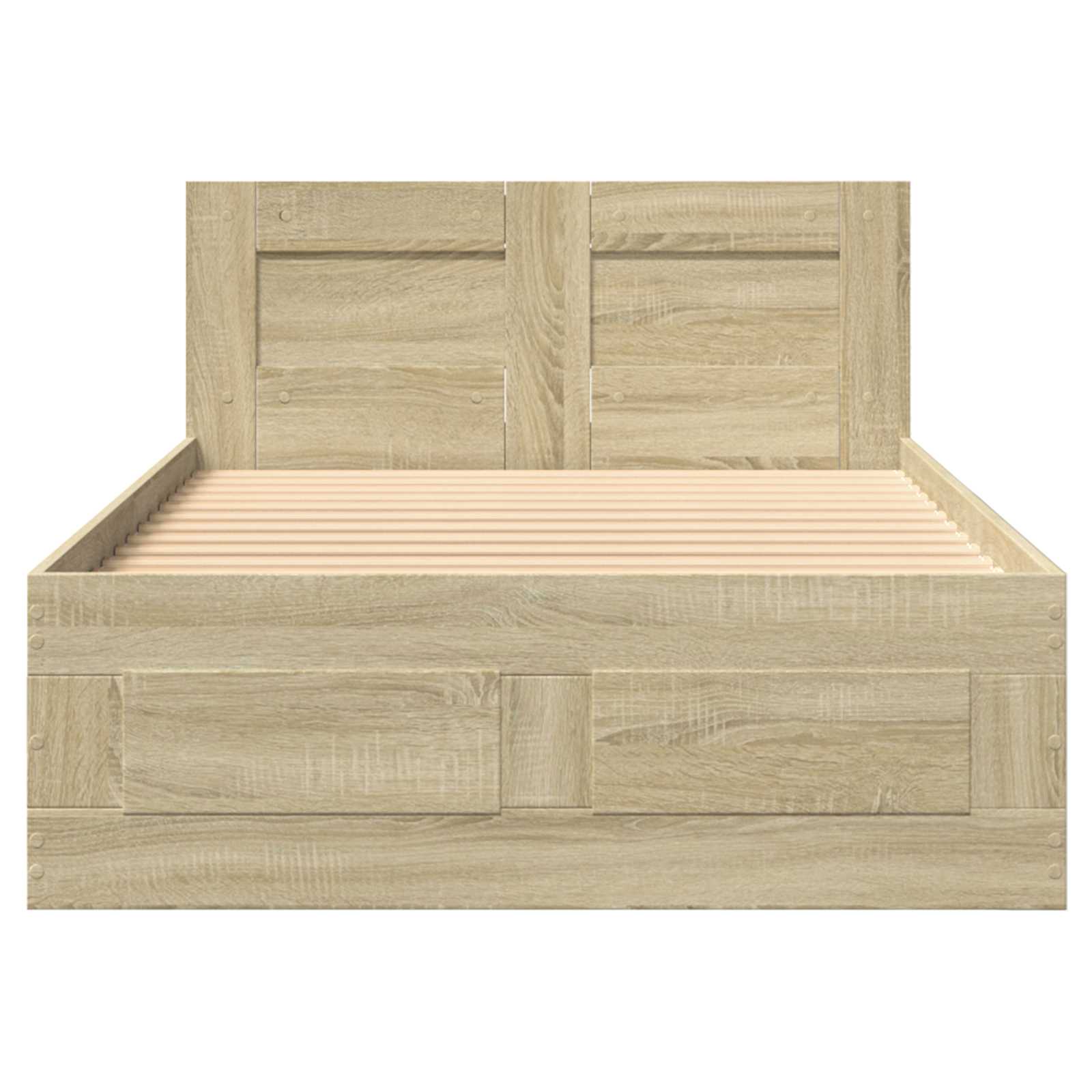 Bedframe met lade met hoofdeinde 2 st Sonoma Eiken Bewerkt hout