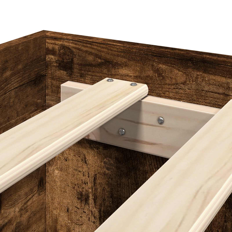 Bedframe met lade met opslag 2 st Gerookt eiken Bewerkt hout
