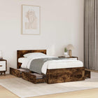 Bedframe met lade met opslag 2 st Gerookt eiken Bewerkt hout