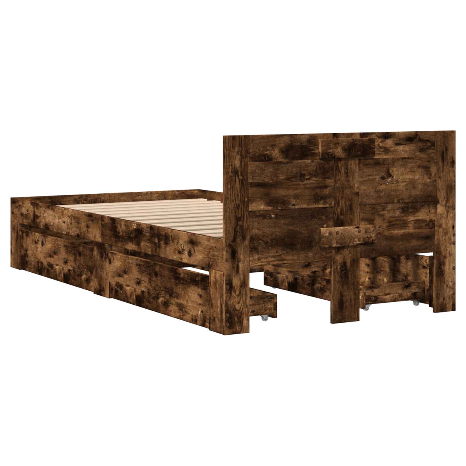 Bedframe met lade met opslag 2 st Gerookt eiken Bewerkt hout