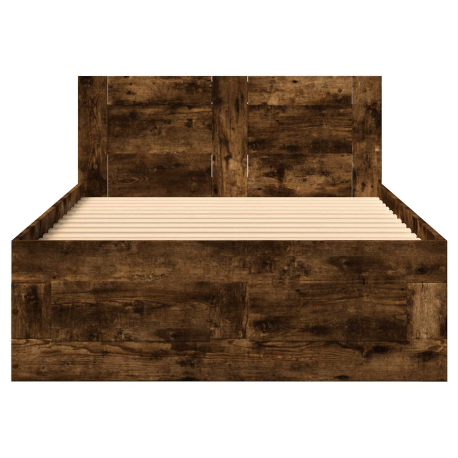 Bedframe met lade met opslag 2 st Gerookt eiken Bewerkt hout