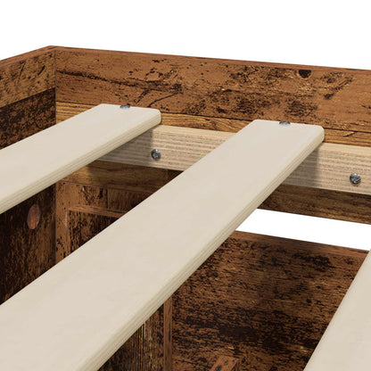 Bedframe met lade met hoofdeinde 2 st Oud hout Bewerkt hout