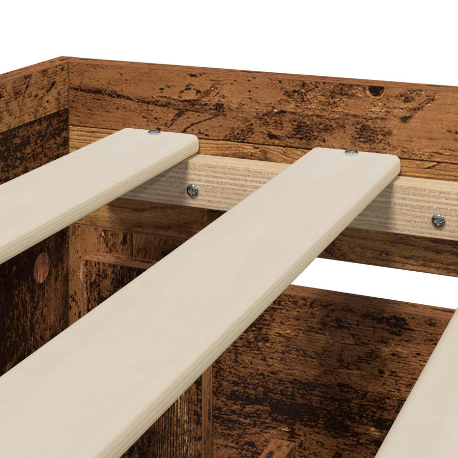 Bedframe met lade met hoofdeinde 2 st Oud hout Bewerkt hout