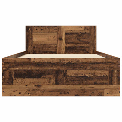 Bedframe met lade met hoofdeinde 2 st Oud hout Bewerkt hout
