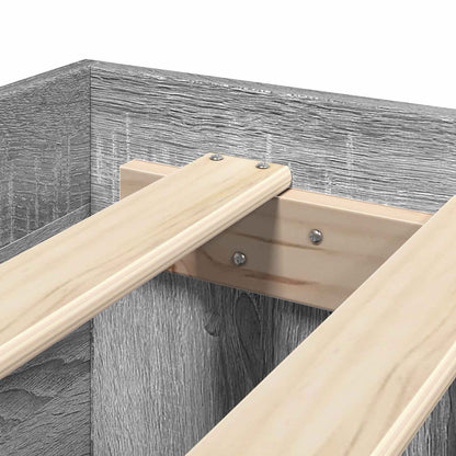 Bedframe met lade met hoofdeinde 2 st Grijs Sonoma Bewerkt hout