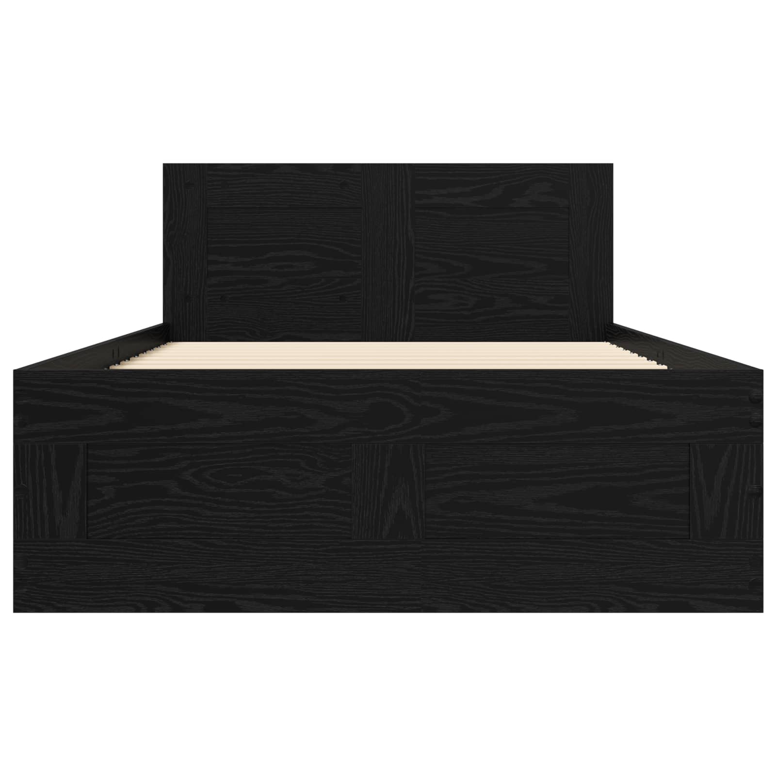 Bedframe met lade met hoofdeinde 2 st Zwart eiken Bewerkt hout