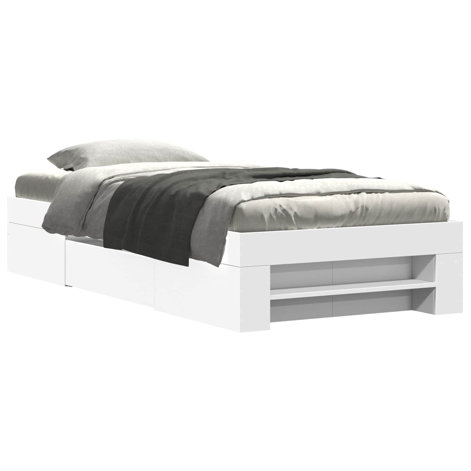 Bedframe met opslag met lade Wit 80 x 200 cm Bewerkt hout