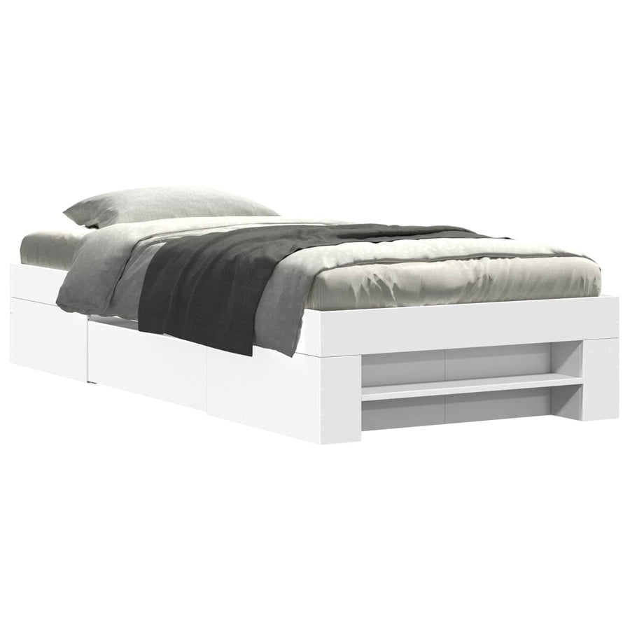 Bedframe met opslag met lade Wit 80 x 200 cm Bewerkt hout