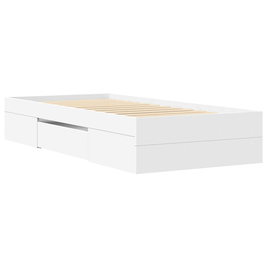 Bedframe met opslag met lade Wit 80 x 200 cm Bewerkt hout