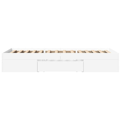 Bedframe met opslag met lade Wit 80 x 200 cm Bewerkt hout