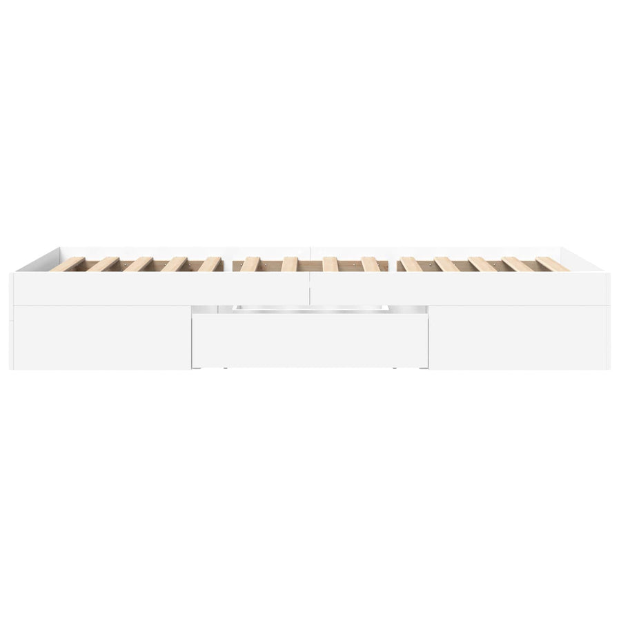Bedframe met opslag met lade Wit 80 x 200 cm Bewerkt hout