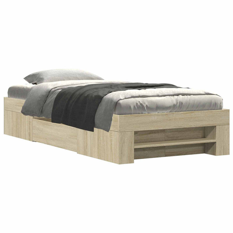 Bedframe met opslag Sonoma Eiken 80 x 200 cm Bewerkt hout