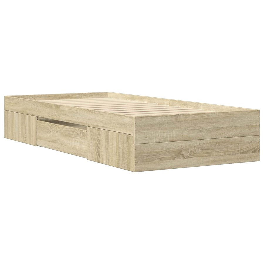 Bedframe met opslag Sonoma Eiken 80 x 200 cm Bewerkt hout