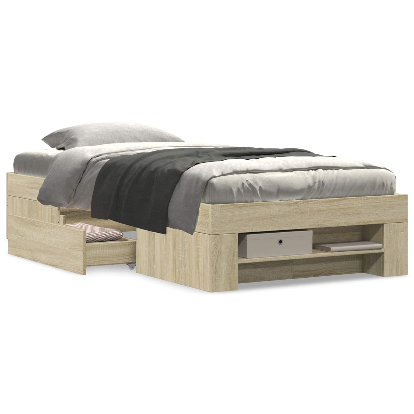 Bedframe met opslag Sonoma Eiken 80 x 200 cm Bewerkt hout