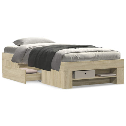 Bedframe met opslag Sonoma Eiken 80 x 200 cm Bewerkt hout
