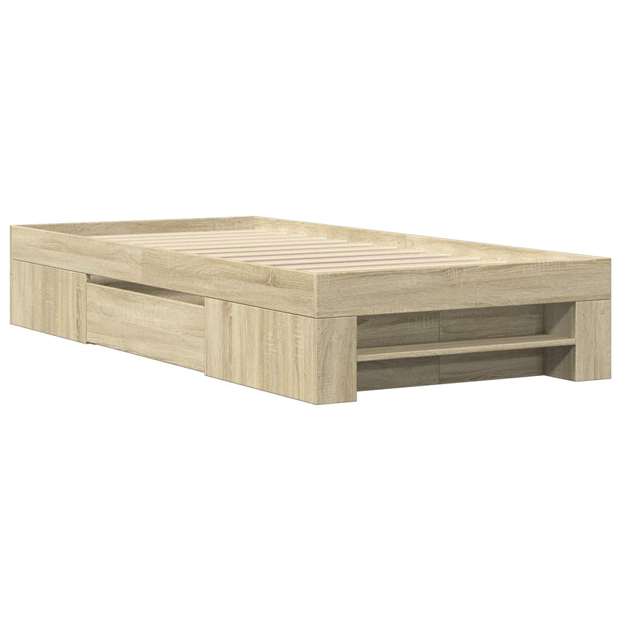 Bedframe met opslag Sonoma Eiken 80 x 200 cm Bewerkt hout