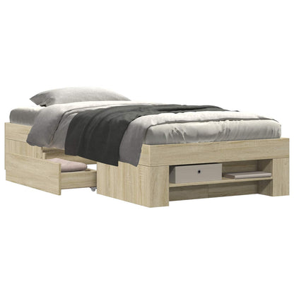 Bedframe met opslag Sonoma Eiken 80 x 200 cm Bewerkt hout