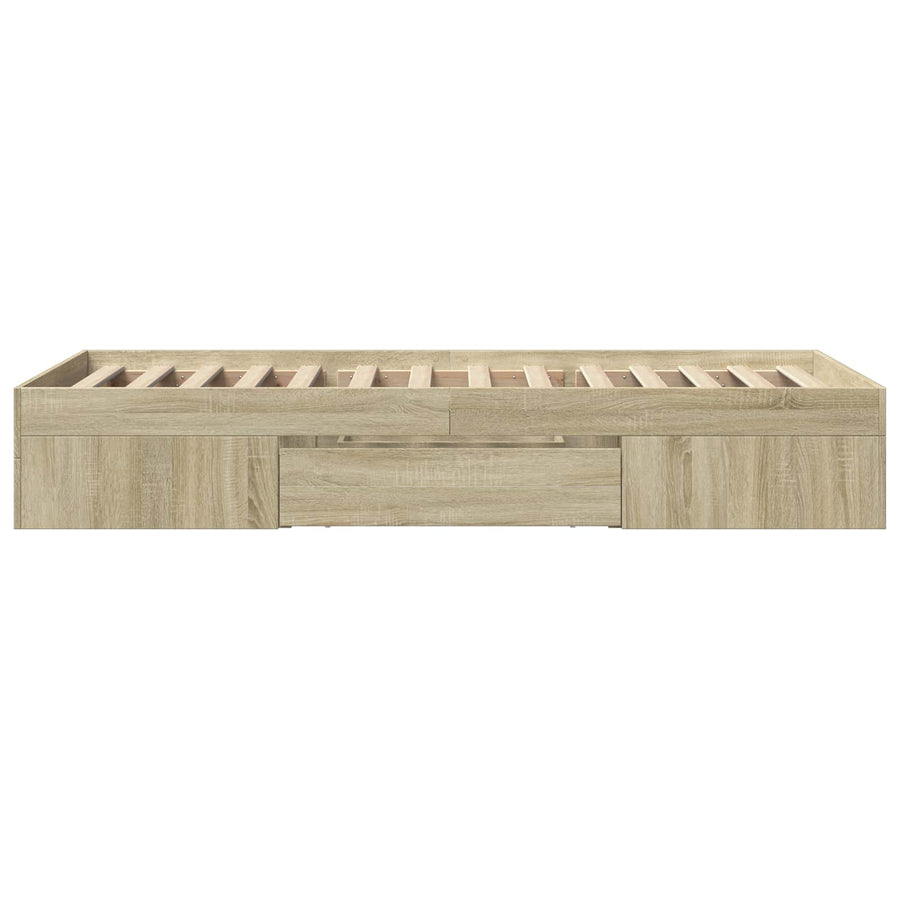 Bedframe met opslag Sonoma Eiken 80 x 200 cm Bewerkt hout