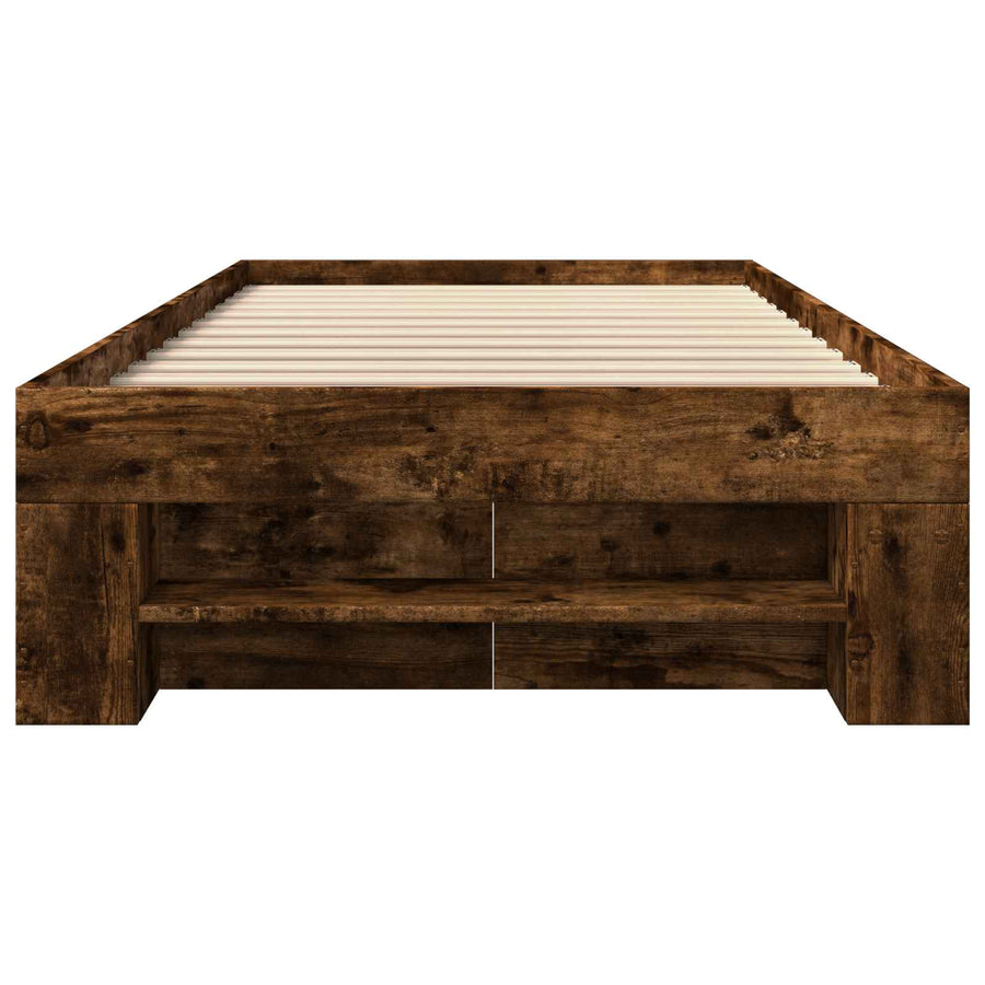 Bedframe met opslag Gerookt eiken 80 x 200 cm Bewerkt hout