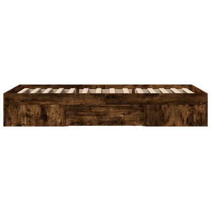 Bedframe met opslag Gerookt eiken 80 x 200 cm Bewerkt hout