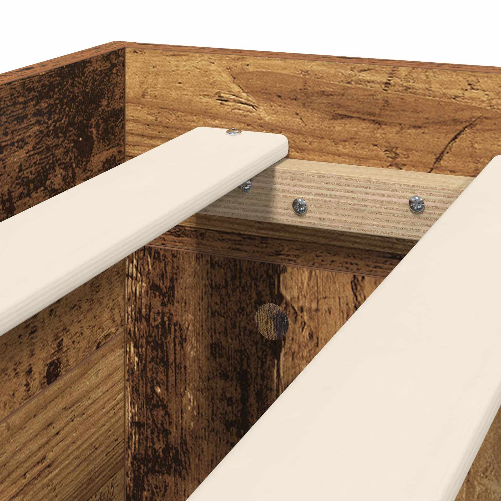 Bedframe met opslag met lade Oud hout 80 x 200 cm Bewerkt hout