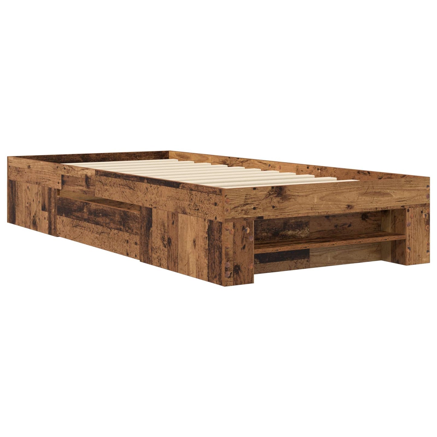 Bedframe met opslag met lade Oud hout 80 x 200 cm Bewerkt hout