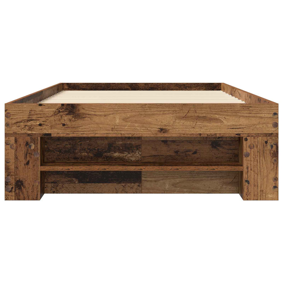 Bedframe met opslag met lade Oud hout 80 x 200 cm Bewerkt hout