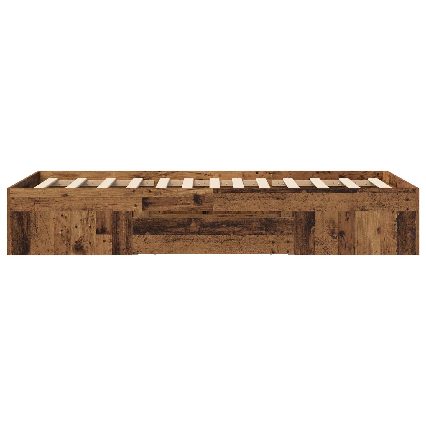Bedframe met opslag met lade Oud hout 80 x 200 cm Bewerkt hout