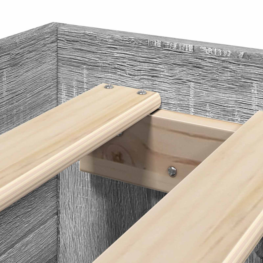 Bedframe met opslag Grijs Sonoma 80 x 200 cm Bewerkt hout