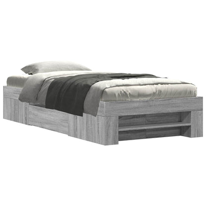 Bedframe met opslag Grijs Sonoma 80 x 200 cm Bewerkt hout