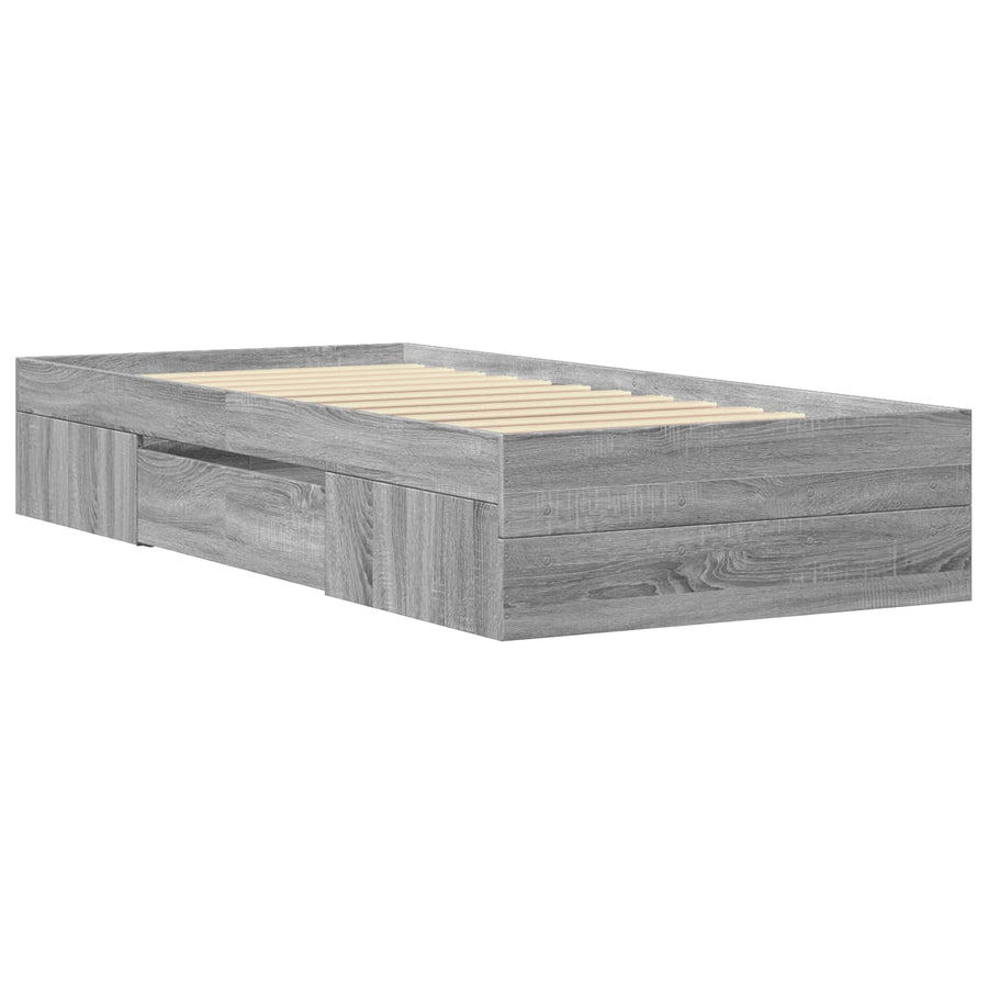 Bedframe met opslag Grijs Sonoma 80 x 200 cm Bewerkt hout