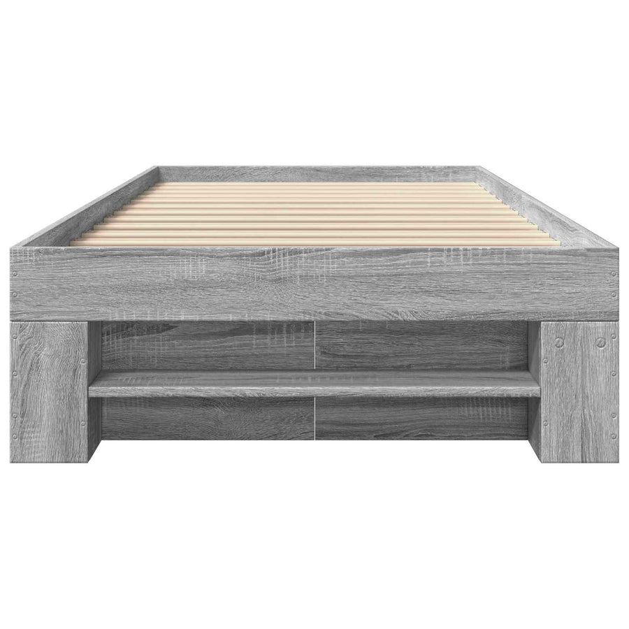 Bedframe met opslag Grijs Sonoma 80 x 200 cm Bewerkt hout